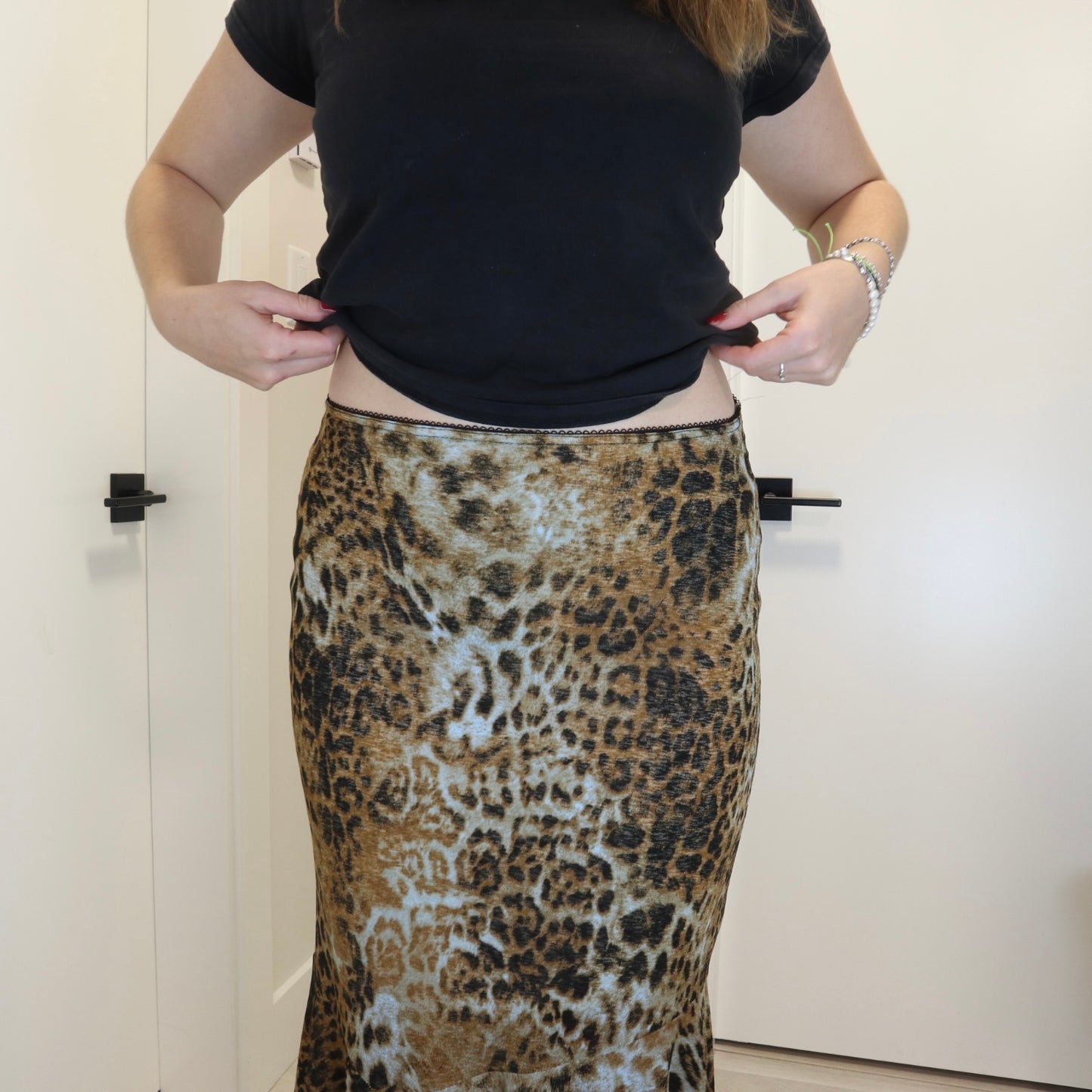 Vintage 2000s Cheetah Print Asymmetrical Skirt