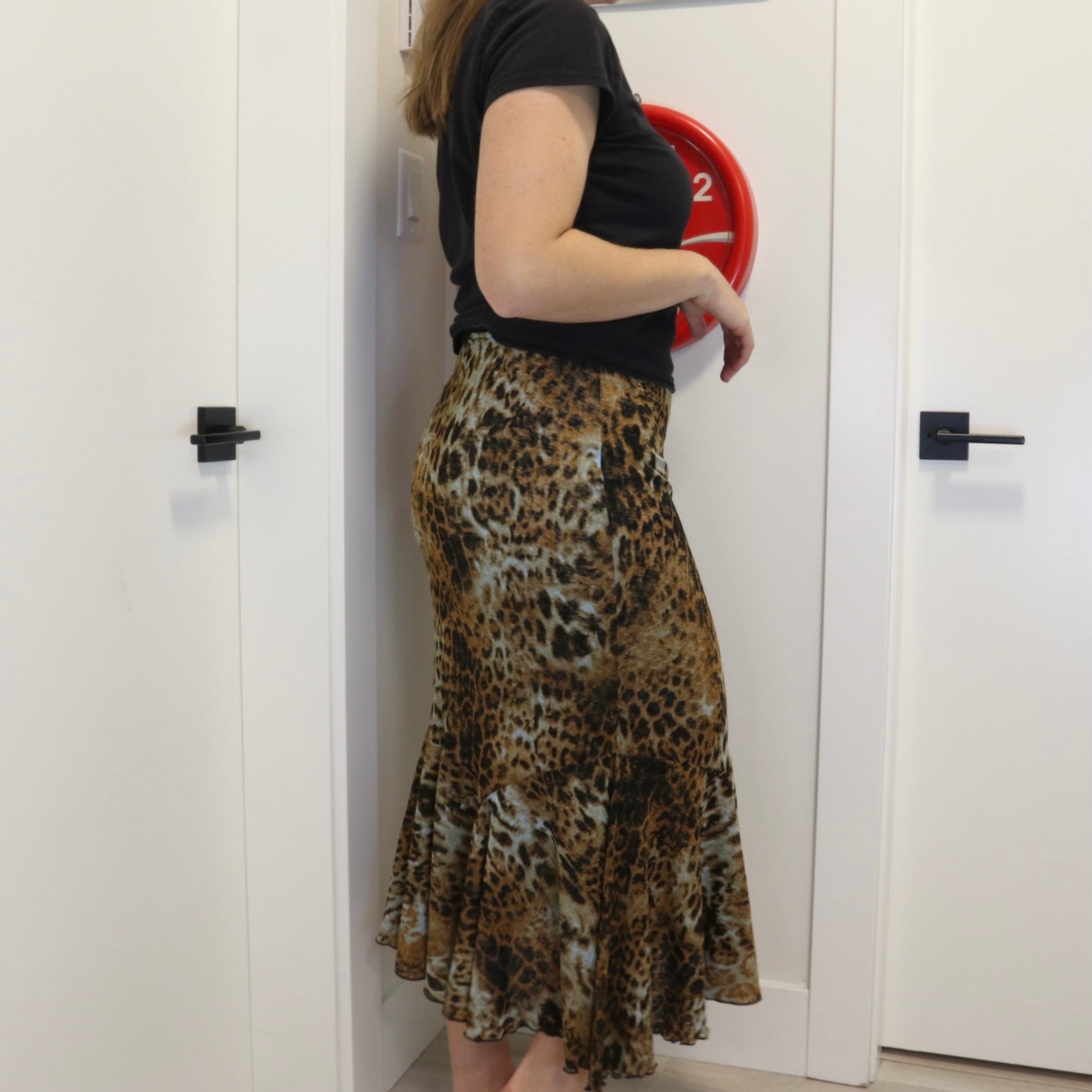 Vintage 2000s Cheetah Print Asymmetrical Skirt