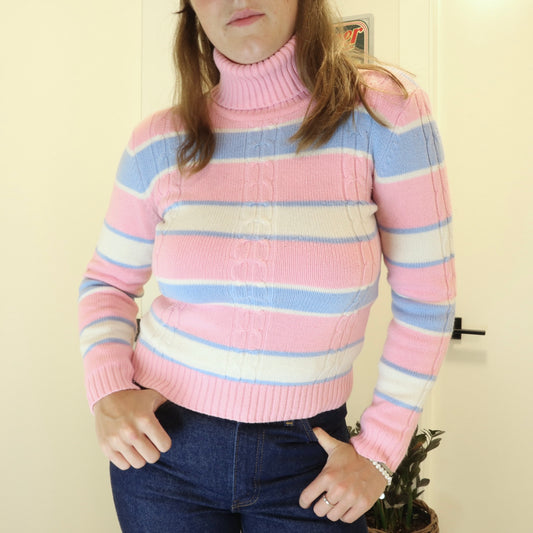 2000s Striped Knit Turtleneck