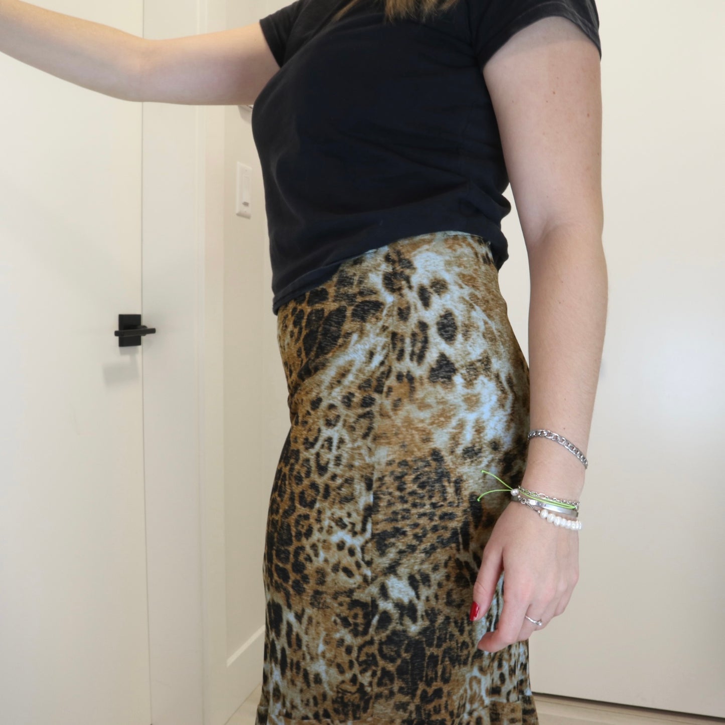 Vintage 2000s Cheetah Print Asymmetrical Skirt