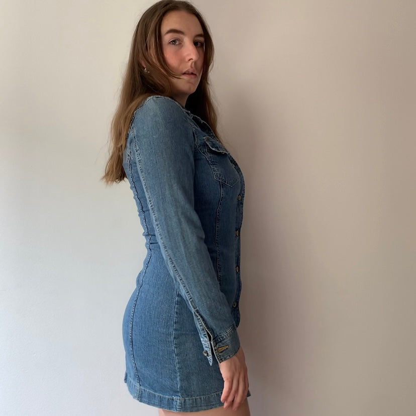 Y2k GAP Denim Button Up Dress