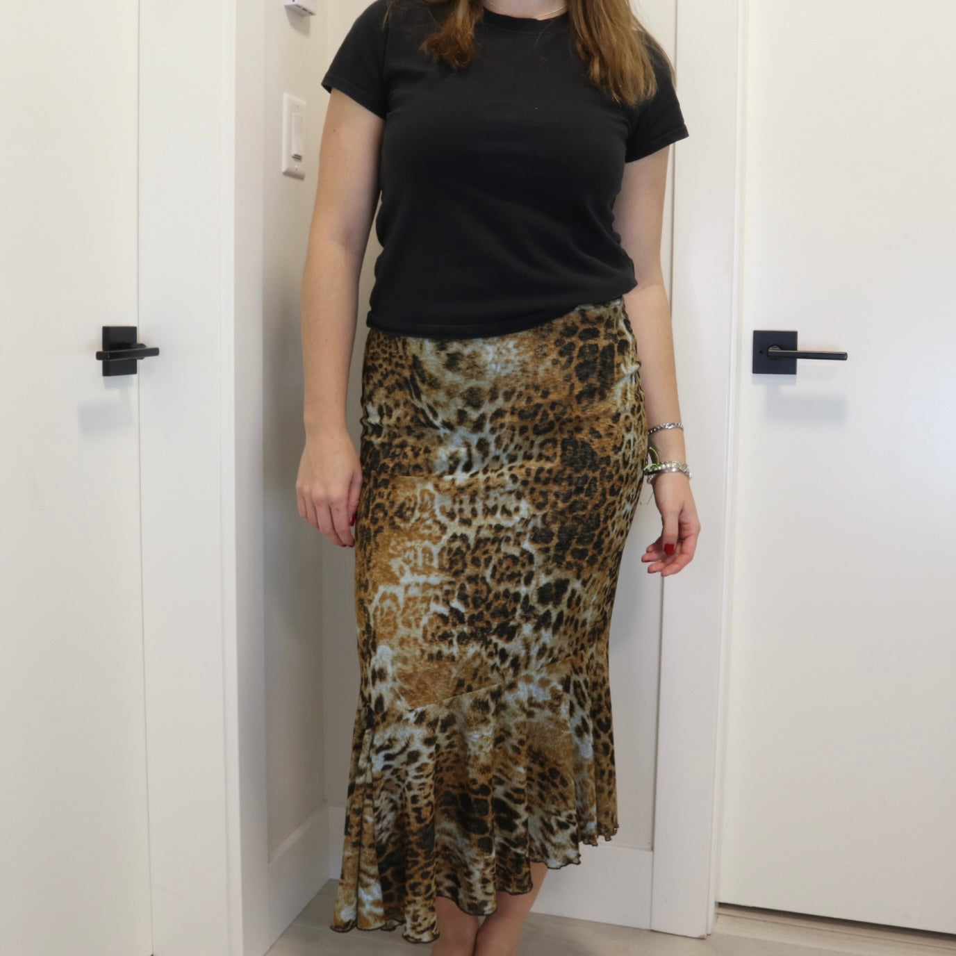 Vintage 2000s Cheetah Print Asymmetrical Skirt