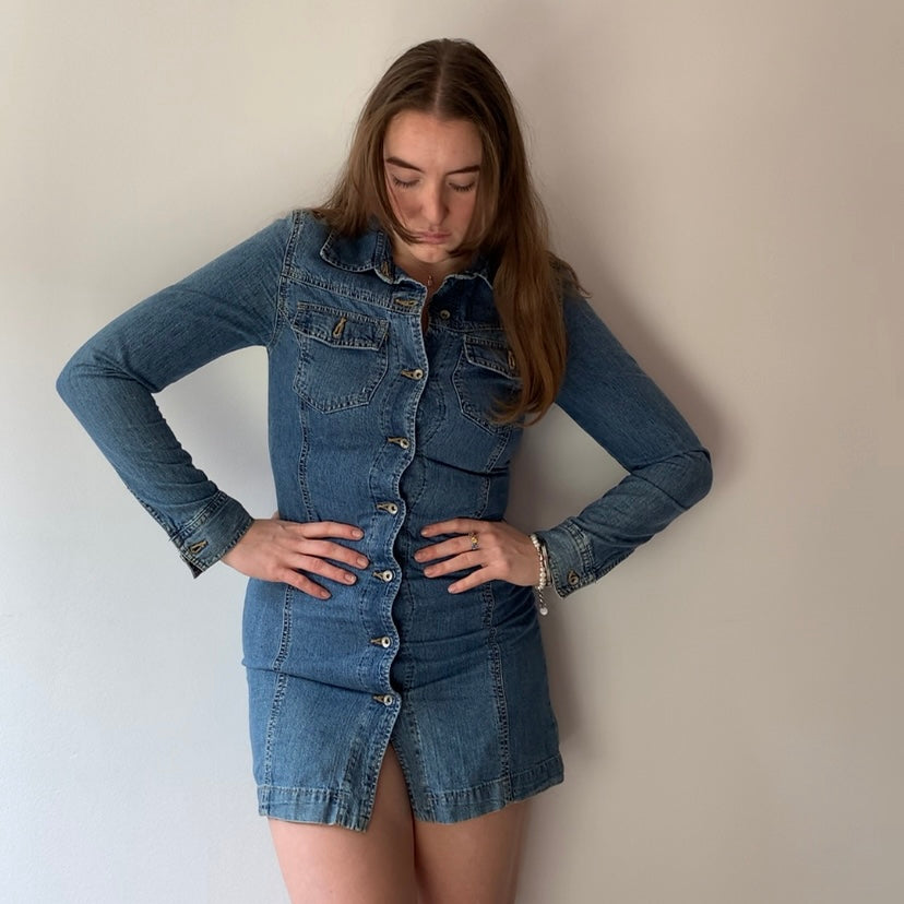 Y2k GAP Denim Button Up Dress