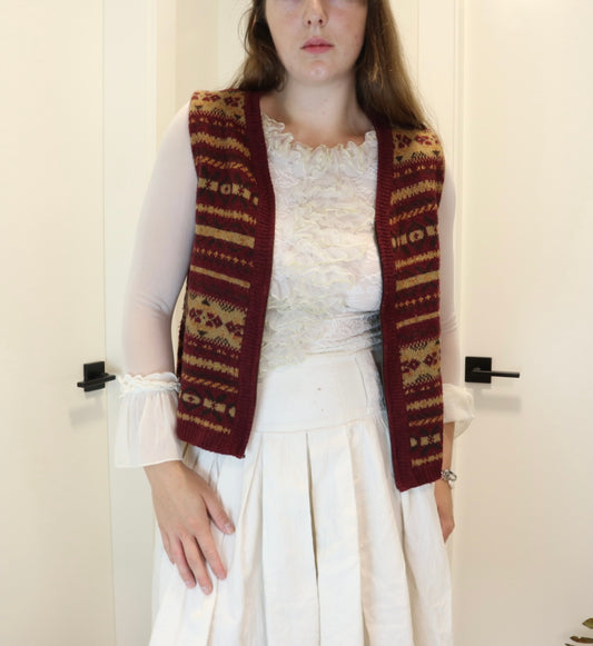 Vintage 1970s Maroon Vest