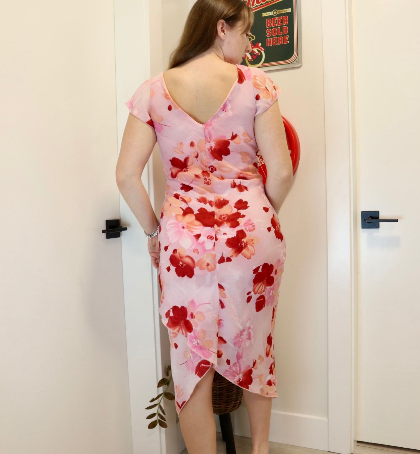 Vintage Y2K Asymmetrical Floral Print Dress