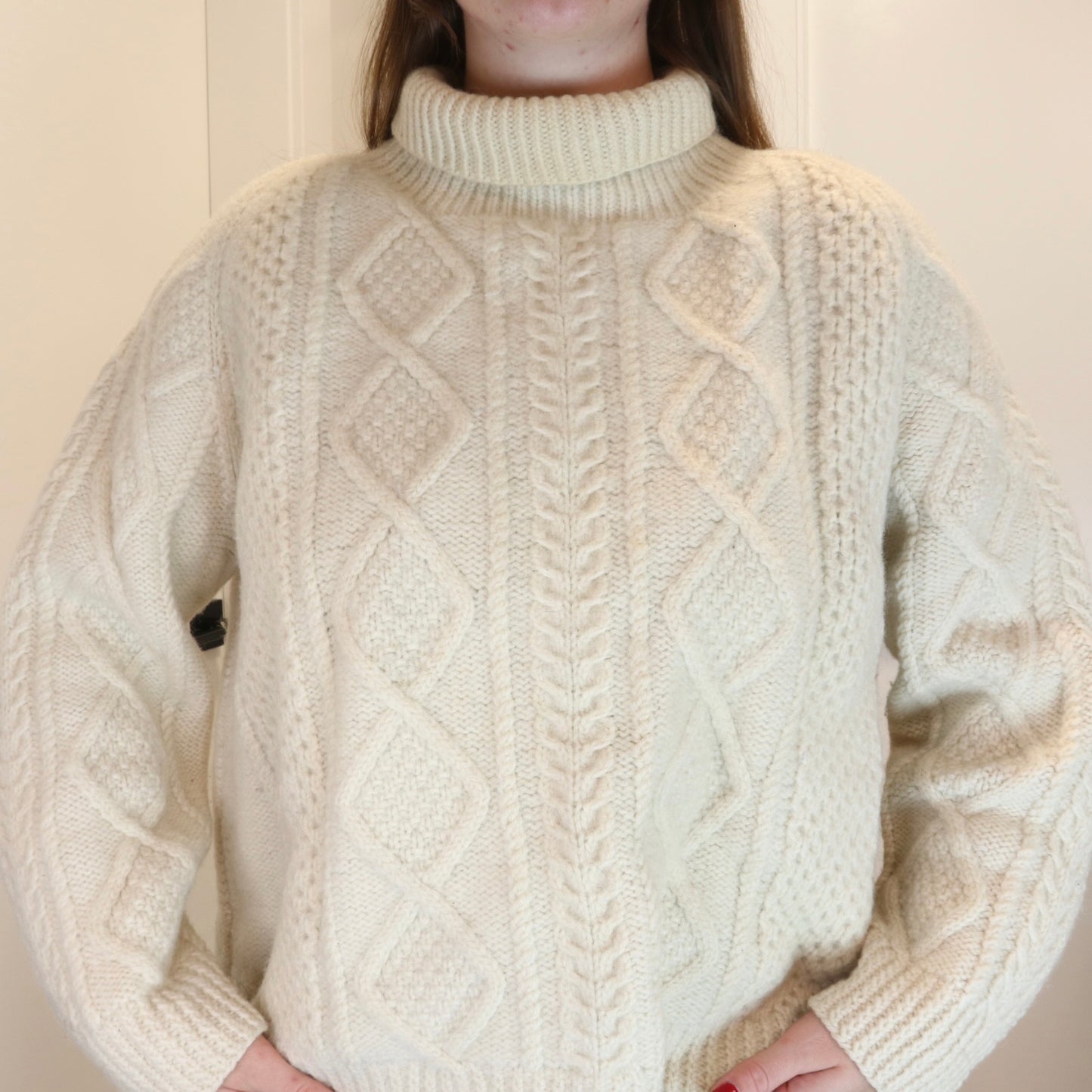 Vintage Ivory Wool Fisherman’s Knit