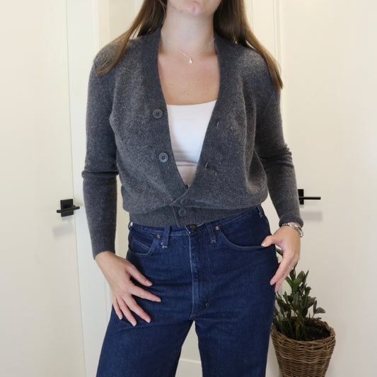 The Everyday Wool Knitted Grey Cardigan