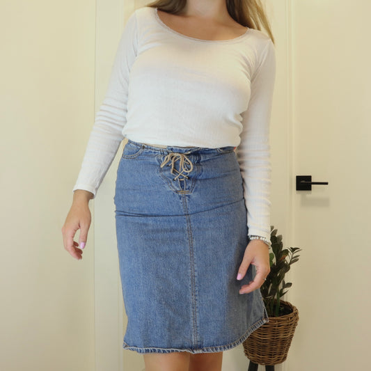 2001 GAP Denim Lace Up Skirt