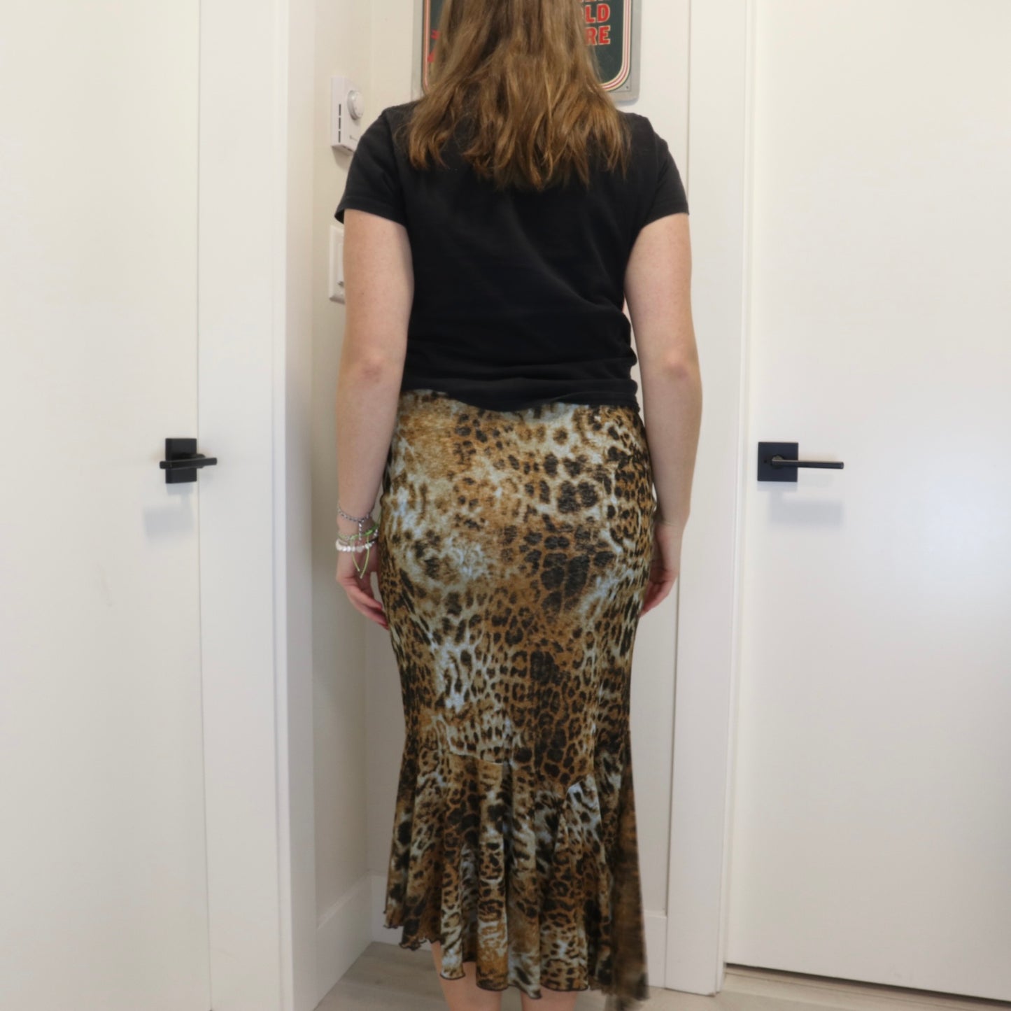 Vintage 2000s Cheetah Print Asymmetrical Skirt